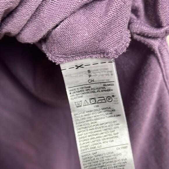 GAP Softspun Stretchy V Neck Top Purple Longline Casual Comfort Womens Small - Picture 6 of 6
